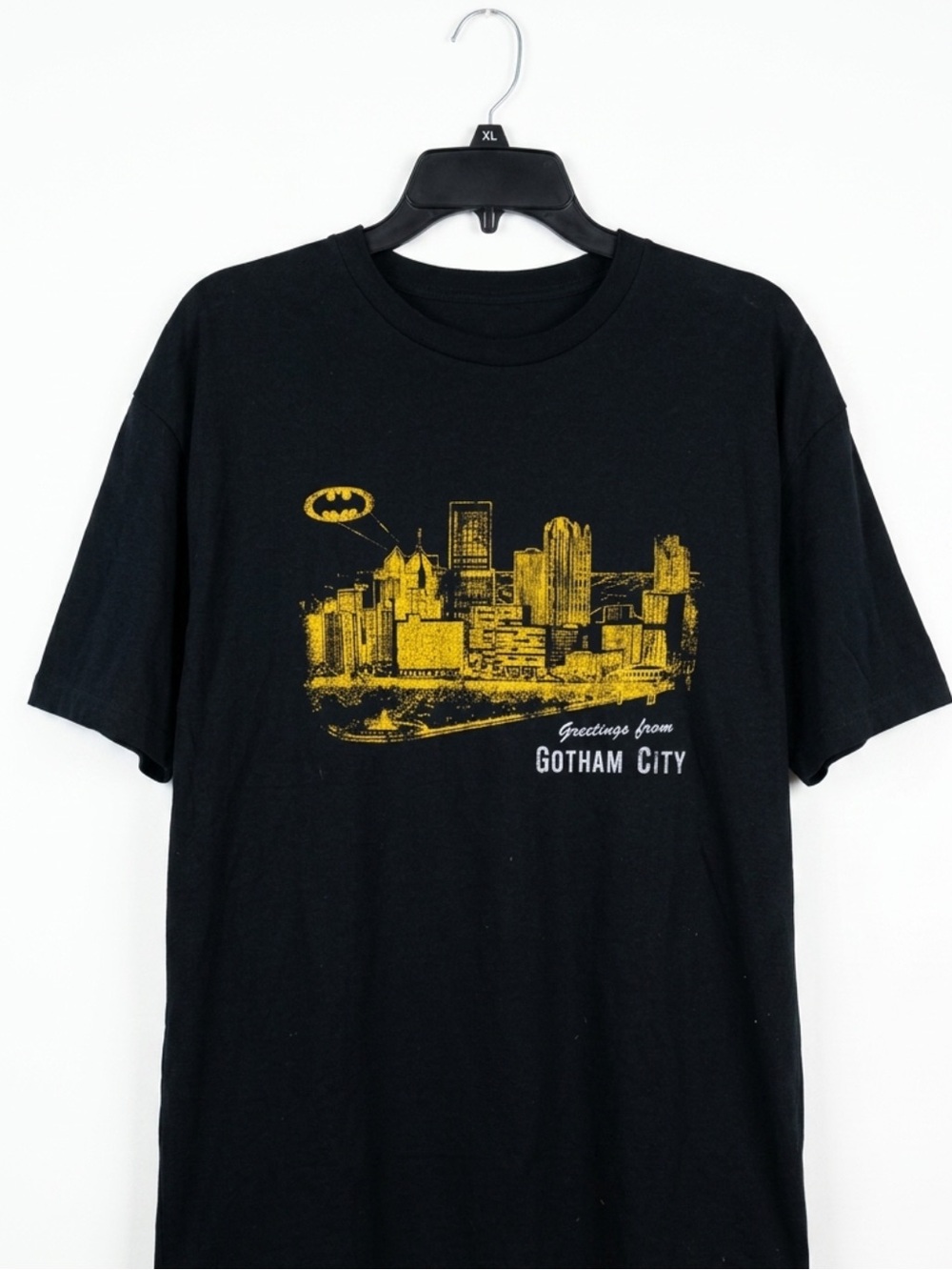 Steel City Gotham City Batman Pittsburgh Skyline T-Shirt Men’s XXL Black
